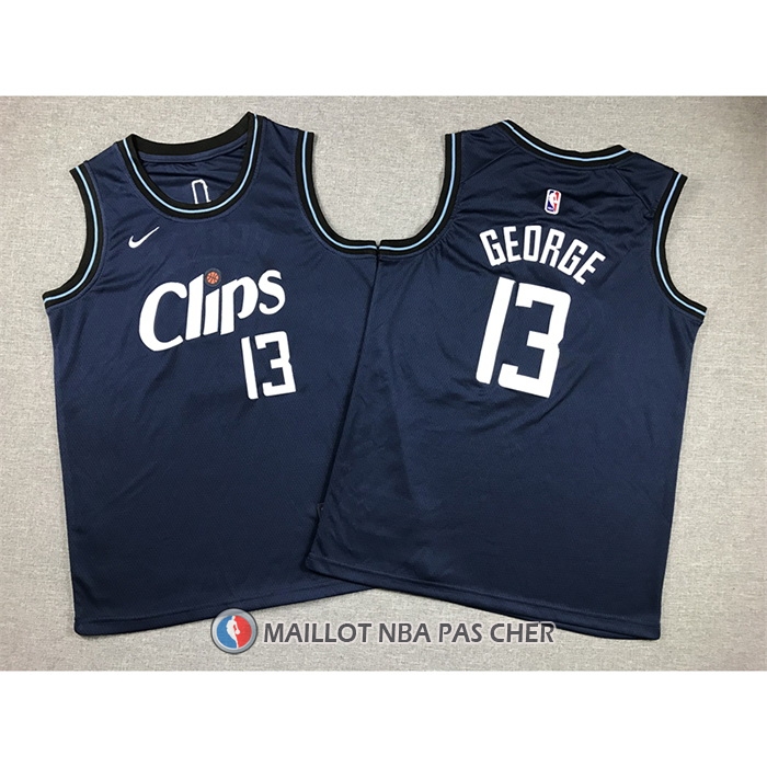 Maillot Enfant Los Angeles Clippers Paul George NO 13 Ville 2023-24 Bleu
